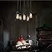 LITFAD Industrial Set of Cage Haning Lighting Fixture Rustic Barn Metal Chandelier Max 200w with 5 Cage Lights Black Finish,Vintage Creative Pendant Light