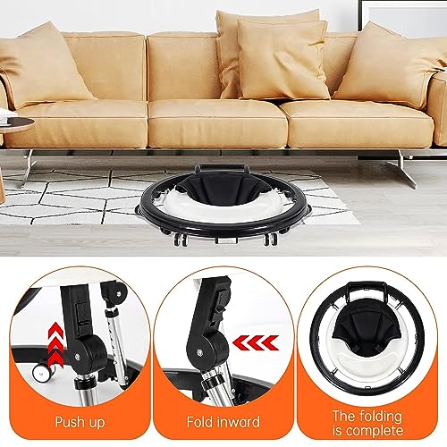 Hcosmy Baby Walker Foldable with 9 Adjustable Heights, Baby Walkers and Activity Center for Boys Girls Babies, Baby Walker and Bouncer Combo with Wheels Portable Anti-Rollover