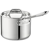 All-Clad 4201.5 Stainless Steel Tri-Ply Bonded Dishwasher Safe Sauce Pan with Lid Cookware, 1.5-Quart, Silver