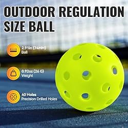 Fizzazzle Pickleball Balls - 6 Pack 40 Holes