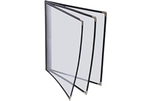 GENERIC BRAND 30 Non-Toxic Menu Covers 8.5x11 Black Fold Book Style Cafe 3 Page 6 View