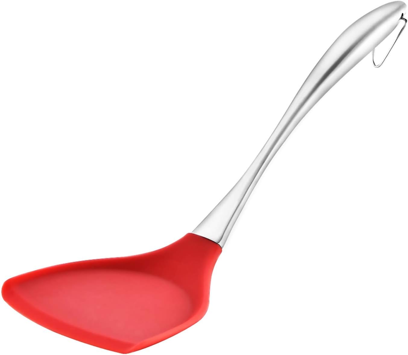 Baskety Silicone Spatula 500°F Heat Resistant Seamless Silicone Spatulas with Stainless Steel Handle Kitchen Utensils Non-Stick for Cooking, Baking and Mixing (Red)