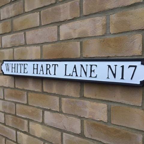 Retrofunk Treasures Lightweight metal street sign- White hart lane