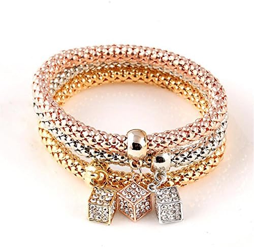 3 PCS/Set Crystal Butterful Bracelet & Bangle Multiple Shape Elastic Heart Bracelets For Women pulseira masculina