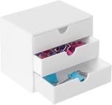 Osco White Hi-Gloss ABS Cube 3 Drawers Stackable Organiser 16.5 cm view 3