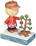 Jim Shore for Enesco Peanuts Charlie Brown with Tree Figurine, 5-Inch