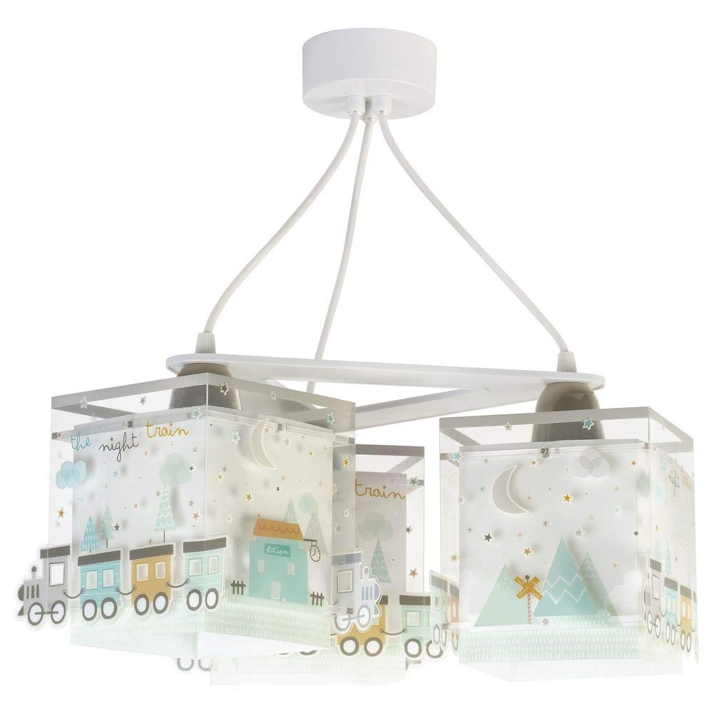 Dalber Children's Ceiling Lamp 3 Lights The Night Train Train, 60 W, Multicoloured