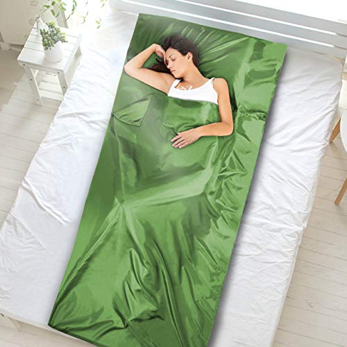 DIMPLES EXCEL 100% Silk Sleeping Bag Liner Travel Sheet Lightweight Portable for Single