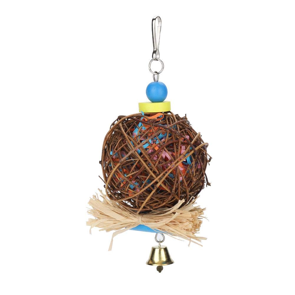 Smandy Natural Bird Chewing Toys - Rattan Ball Cage Toy for Parrots, Budgies, Cockatiels, Parakeets, Lovebirds, African Greys, and Cockatoos Pet Supplies