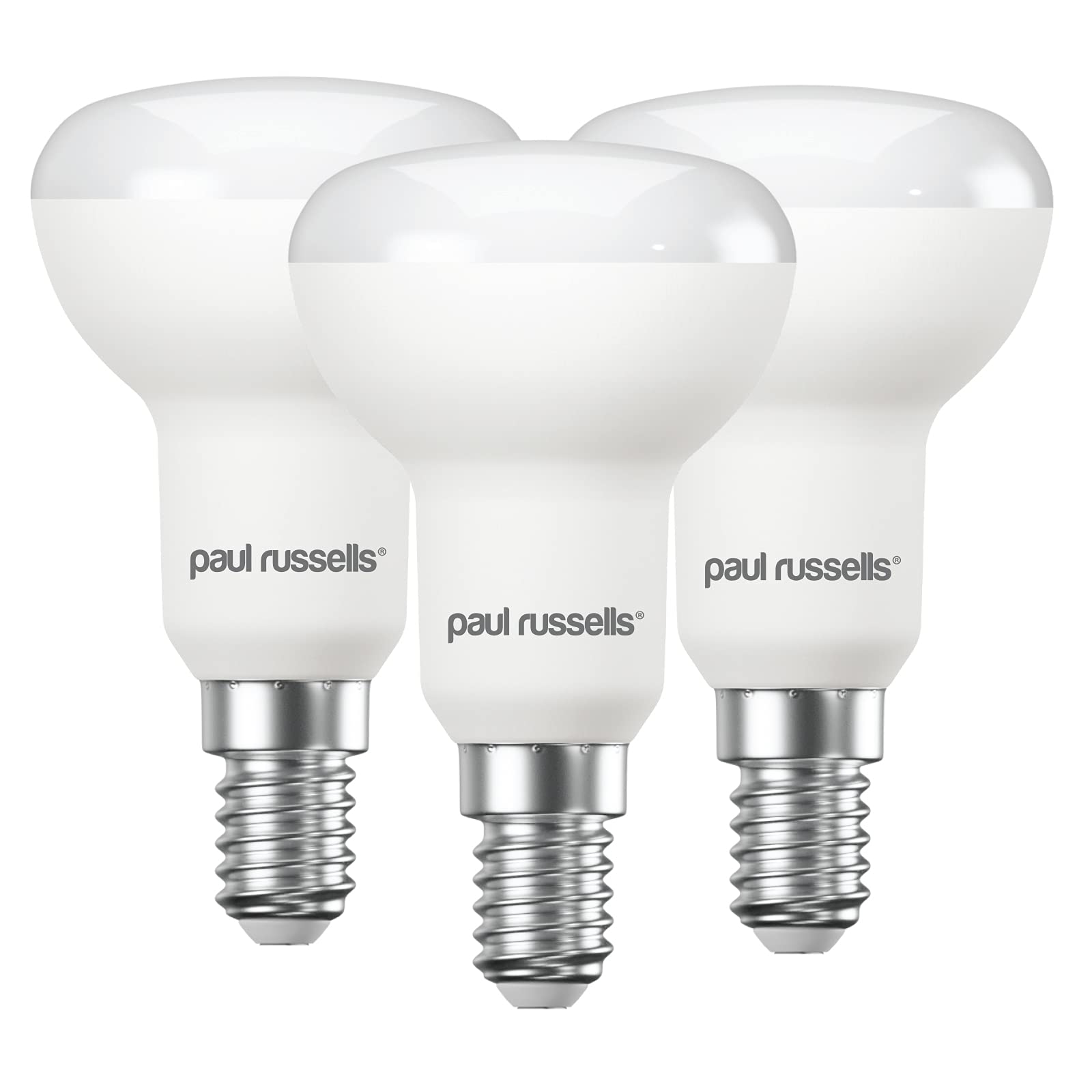 paul russells Daylight E14 Spotlight, 4.9Watt LED Reflector R50 Light, Small Edison Screw 40w Equivalent Bulb, 470LM 6500K Frosted 120° Beam Angle SES Energy Saving (Not Dimmable) Bulbs, 3 Pack