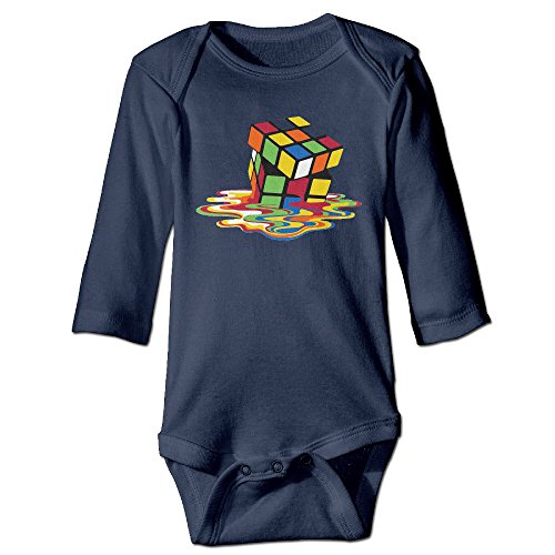 ALEXBY Newborn Melting Rubik`s Cube Long Sleeve Bodysuit Outfits