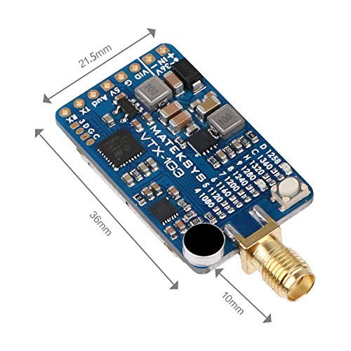 Matek Video Transmitter 1.2Ghz 1.3Ghz 2CH VTX with SMA Button Control 6-36V 2-8S LiPo Built-in AGC Microphone for Racing Drone RC Quadcopter