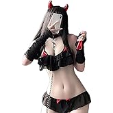 JasmyGirls Sexy Devil Cosplay Lingerie Costume Anime Bikini Kawaii Bra Panty Set Role Play Outfit Lolita Underwear