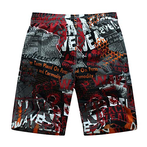 image for NUWFOR Men's Fashion Casual Printing Patchwork Beach Surfing Loose Sho