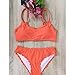 SS Queen Women Classic Scallop Bikini Swimwear (S, Orange)
