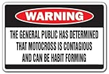 Motocross Is Contagious Warning Sign | Indoor/Outdoor | Funny Home Décor for Garages, Living Rooms, Bedroom, Offices | SignMission Dirt Dirty Funny Bike Racing Helmet Gift Sign Wall Plaque Decoration