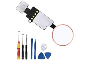 D-FLIFE Home Button Replacement for iPhone 7 7Plus 8 8Plus, Home Button Touch ID Main Key Flex Cable Assembly Replacement with Repair Tools for iPhone 7 7P 8 8P (Rose Gold)