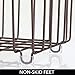 mDesign Metal Farmhouse Kitchen Pantry Food Storage Organizer Basket Bin - Wire Grid Design - for Cabinets, Cupboards, Shelves, Countertops - Holds Potatoes, Onions, Fruit - Large, 4 Pack - Bronze