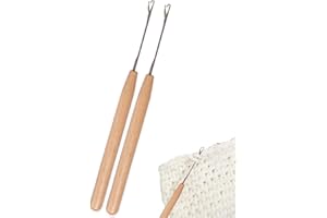 Latch Hook Tool | 2-Piece Metal Knitting Needle | Crochet Needle Snag Repair Hook,for Adults Beginners Women Craft Lovers Sna