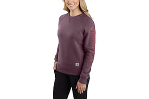 Carhartt Womens Relaxed Fit Midweight Crewneck Block Logo Sleeve Graphic SweatshirtSweatshirt