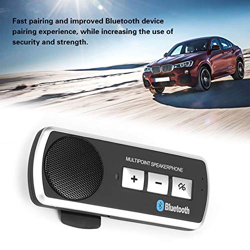 Cuque Bluetooth Speakers 3.1 Wireless in-Car Speakerphone Microphone 2W High-Fidelity Sound Visor Speakers Car Kit USB Charger Automotive Cigarette Lighter Socket for Handsfree Calling Music Player