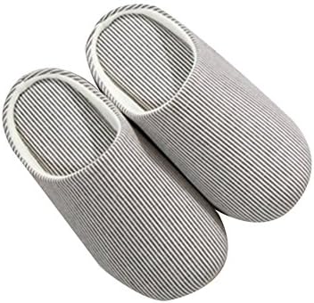 AoneShoes Unisex Soft Cotton Memory Washable Anti-slip Indoor Slippers (XL / 11-12 B(M)US, Brown)