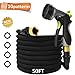 CXRCY Garden Hose with 10 Pattern Spray Nozzle,Upgraded Expandable Flexible Water Hose with Double Latex Core, 3/4