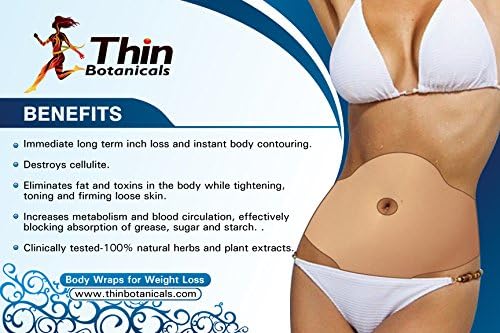Thin Botanicals-5 Wraps & 2 FREE JARS of Slimming Cream- Best Body Wraps-The Ultimate Body Wrap for Weight Loss-Most Powerful Body Contouring Wrap-It Works on Stubborn Areas-Stomach & Thighs.