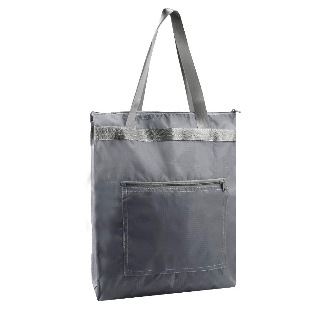 Millya Creative Waterproof Foldable Large Shopping Bag Travel Recycle Bag with Side Pocket (A-Grey)