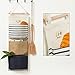YOUOR Linen Cotton Fabric Wall Door Closet Hanging Storage Bag 3 Pockets Over The Door Organizer (Navy Blue)