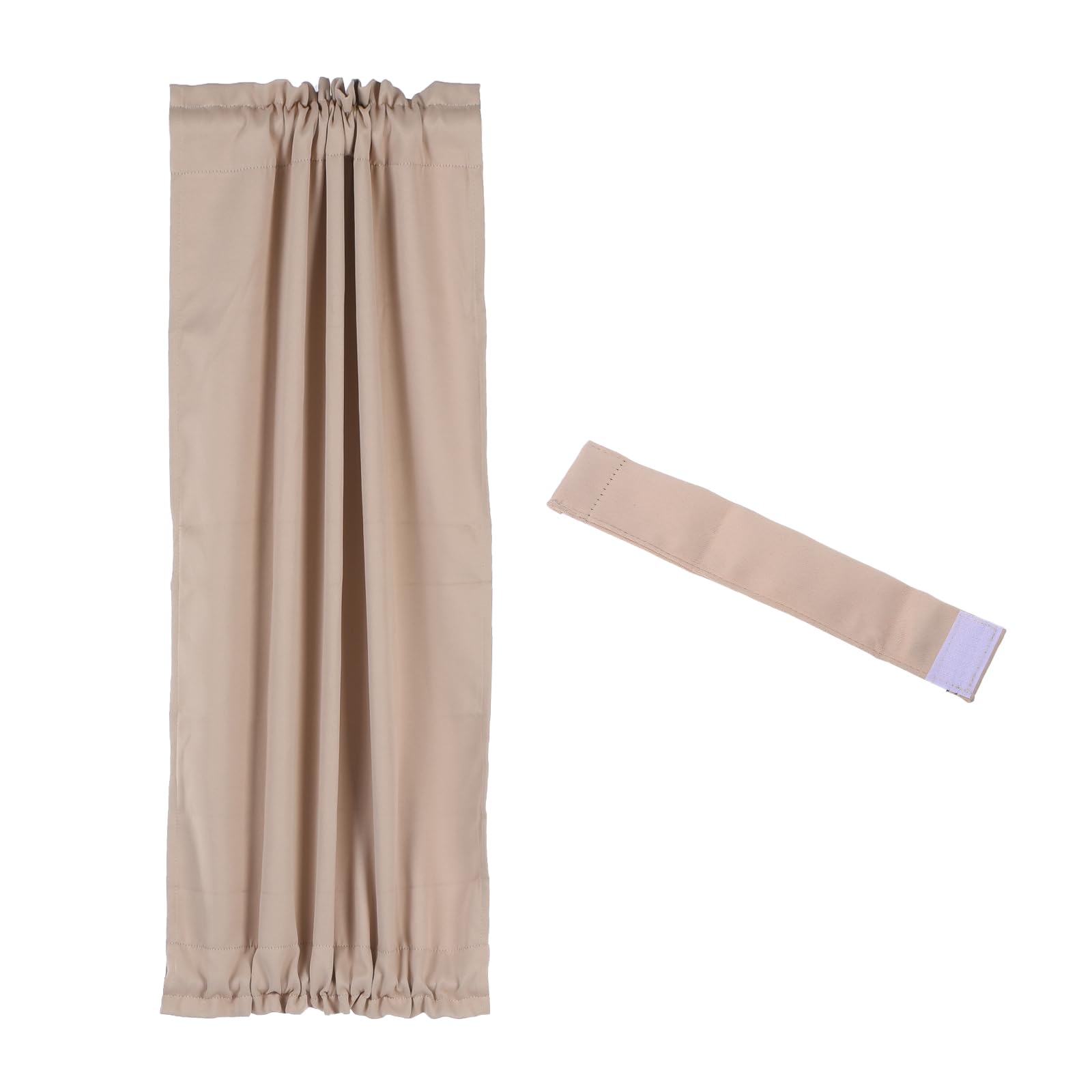 PATIKIL Blackout Door Curtain, 25 Inch W x 40 Inch L French Window Door Half Curtain Thermal Insulated Blackout Shades with Adjustable Tie Back for Kitchen Home, 1 Panel, Beige