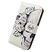 Bfun Packing Bcov White Floral Skull Wallet Leather Cover Case for Samsung Galaxy S5 GS5