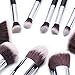 Jessup 10pcs Black/Silver Professional Liquid Kabuki Brushes Foundation Blush Makeup Brushes Set Beauty Cosmetics Eye Make Up Tools