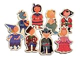 Djeco / Wooden Magnet Play Set, Dressed-Up Children