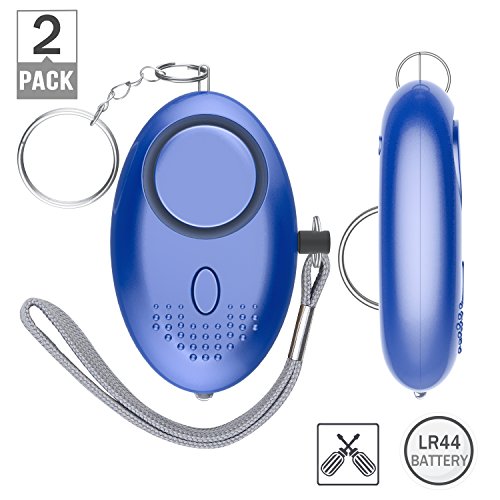 BELK 2 Pack Personal Alarm 140DB EDC Keychain Security Alarm with LED Flashlight Safety Self Defense Emergency Bag Pendant for Women Kids Girls and Elderly, Attack Anti-Theft Panic Alarm Sirens