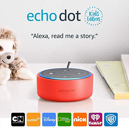 Echo Dot Kids Edition, an Echo designed for kids - punch red case