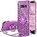 OCYCLONE Galaxy Note 8 Case, Glitter Diamond Rhinestone Bumper with Ring Stand Sparkly Protective Samsung Galaxy Note 8 Case for Girl Women - Violet Purple