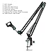 Microphone Suspension Boom Scissor, SOONHUA Adjustable Mic Arm Stand for Professional Broadcasting Studio with Universal Mic Clip Holder Table Mount Clamp Screw Adaptor for Blue Yeti Snowball
