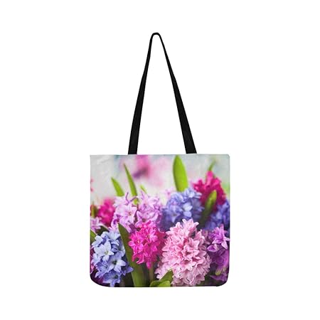 Schöne mehrfarbige Hyazinthen Canvas Tote Handtasche Schultertasche Crossbody Taschen Geldbörsen für Männer und Frauen Einkau