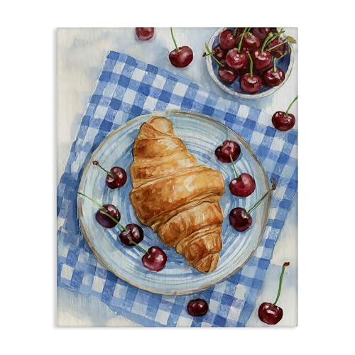 Stupell Industries Cherries & Croissant Breakfast Canvas Wall Art, design by Li…