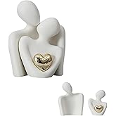Daimanelton Hugging Couple Statues Ceramic for Home Decor, Coffee Table Decor, Modern Home Decor Lover Statues, Room Decor, Romantic Gifts for Valentine, Anniversary, Birthday