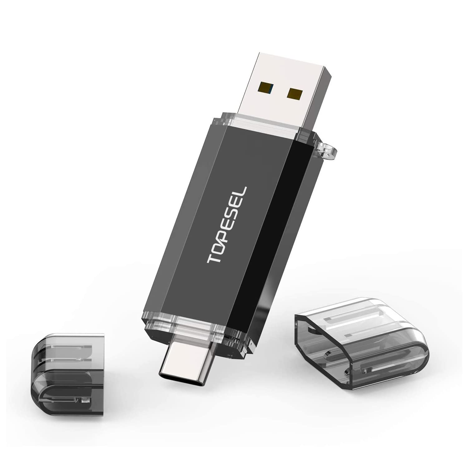 Photo 1 of TOPESEL Type C 256GB USB C Flash Drive Dual 2-in-1 Thumb Drive USB 3.0/3.2 Gen1 Drive 256 GB USB-C Memory Stick with LED Indicator for Easy Data Sharing Between PC and Android Smartphones