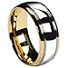 Queenwish 8mm Tungsten Carbide Wedding Band Blue/Gold Silver Dome Gunmetal Bridal Ring Men Jewelry Size 6-14