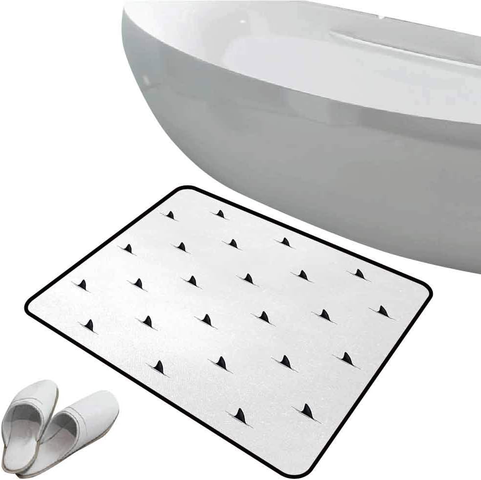 Jktown Sea Animals Indoor Doormat Entrance Fron Door 23.6"x35.4" Pattern of Shark Fins Speedy Fish Hunting Minimalistic Design Artwork Print