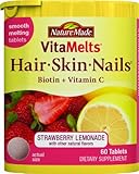Nature Made Vitamelts Hair Skin Nails Tablets, Strawberry Lemonade, 60 Count