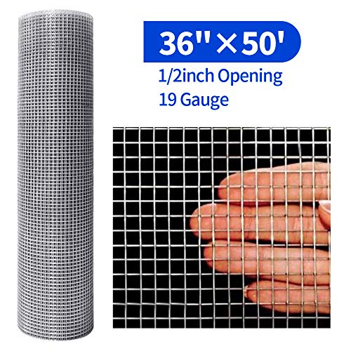 36inx50ft 1/2 in 19gauge Hardware Cloth Galvanized Welded Cage Wire