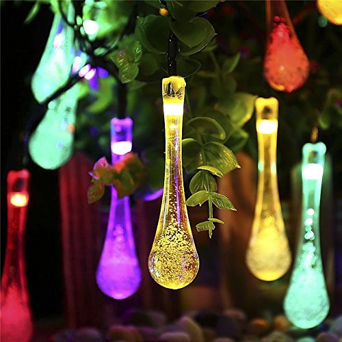 UPC 699936468307, S&amp;G Fairy Garden Lights, Multi-Color 7.85M 40 Solar Powered Waterproof Water Drop String Lights Christmas Decoration LED String Light for Outdoor, Garden, Patio, Yard, Home, Christmas Tree, Parties