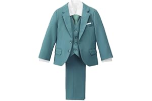 Dressy Daisy 5-Piece Boys Slim Fit Tuxedo Suit Set Formal Outfit Wear Toddler Kids Size 2T-13