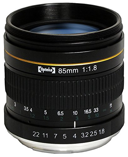 Opteka 85mm f/1.8 Aspherical Medium Telephoto Portrait Lens for Nikon D5, D4, D4S, DF, D810A, D810, D800, D750, D700, D610, D600, D500, D300, D7200, D7100, D5500, D5300, D5200, D5100, D3400, D3300, and D3200 Digital SLR Cameras