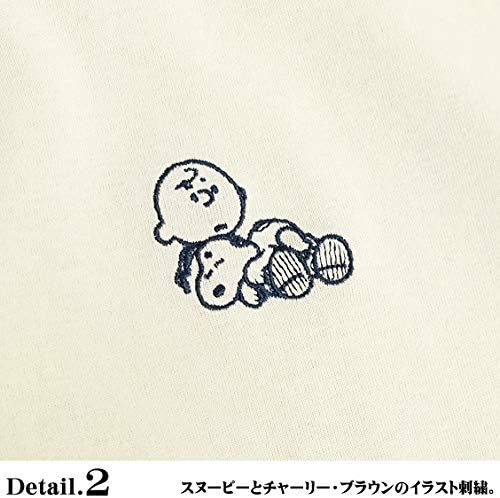 Amazon スヌーピー Tシャツ Snoopy 刺繍 ラグランtシャツ クルーネック ピーナッツ チャーリーブラウン ラグラン 長袖tシャツ アイボリー Mサイズ Tシャツ カットソー 通販